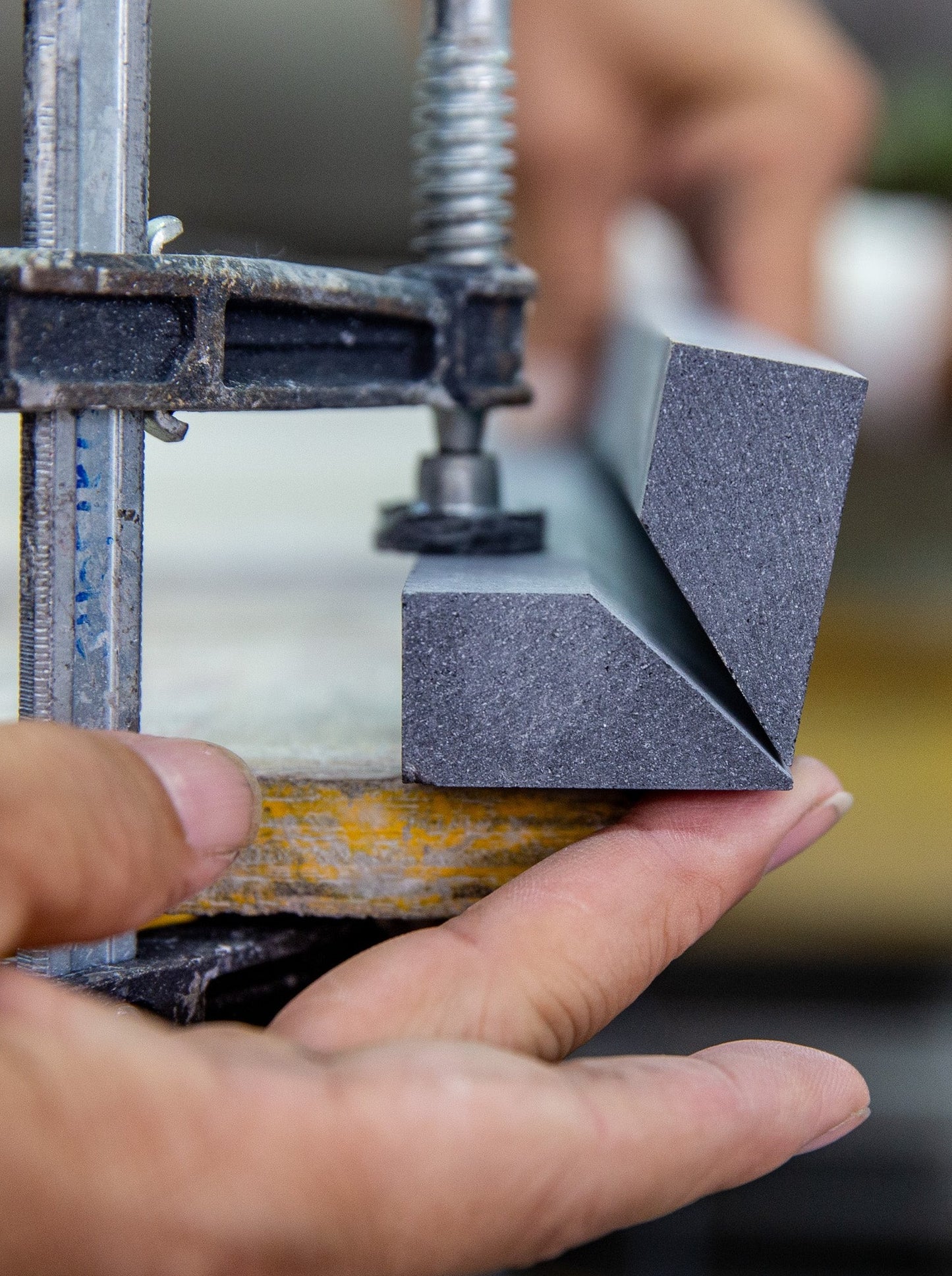 Applying a double profile to granite table