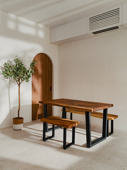 Wood Slab Dining Bench by The Table Guy