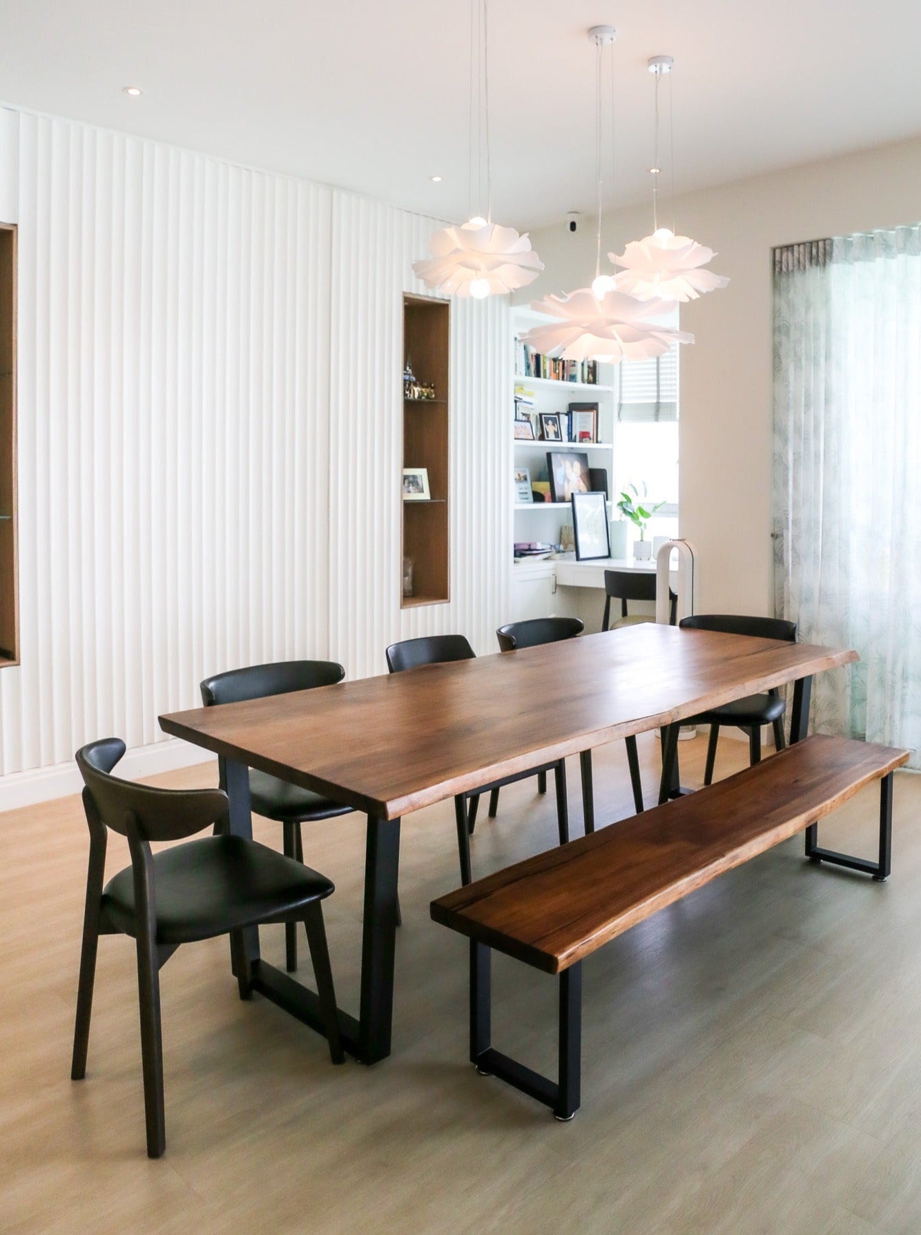 Walnut Wood Slab Bench by The Table Guy