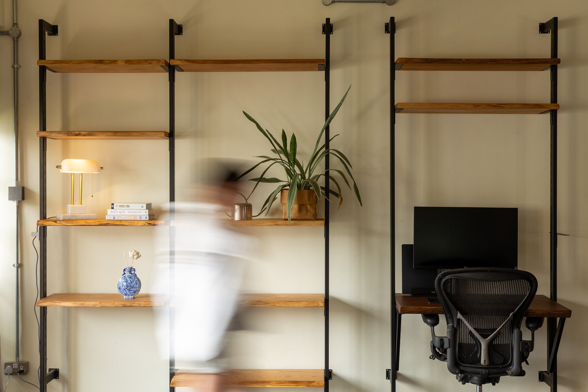 The Adjustable Atlas Shelf by The Table Guy Featuring Desk Extension