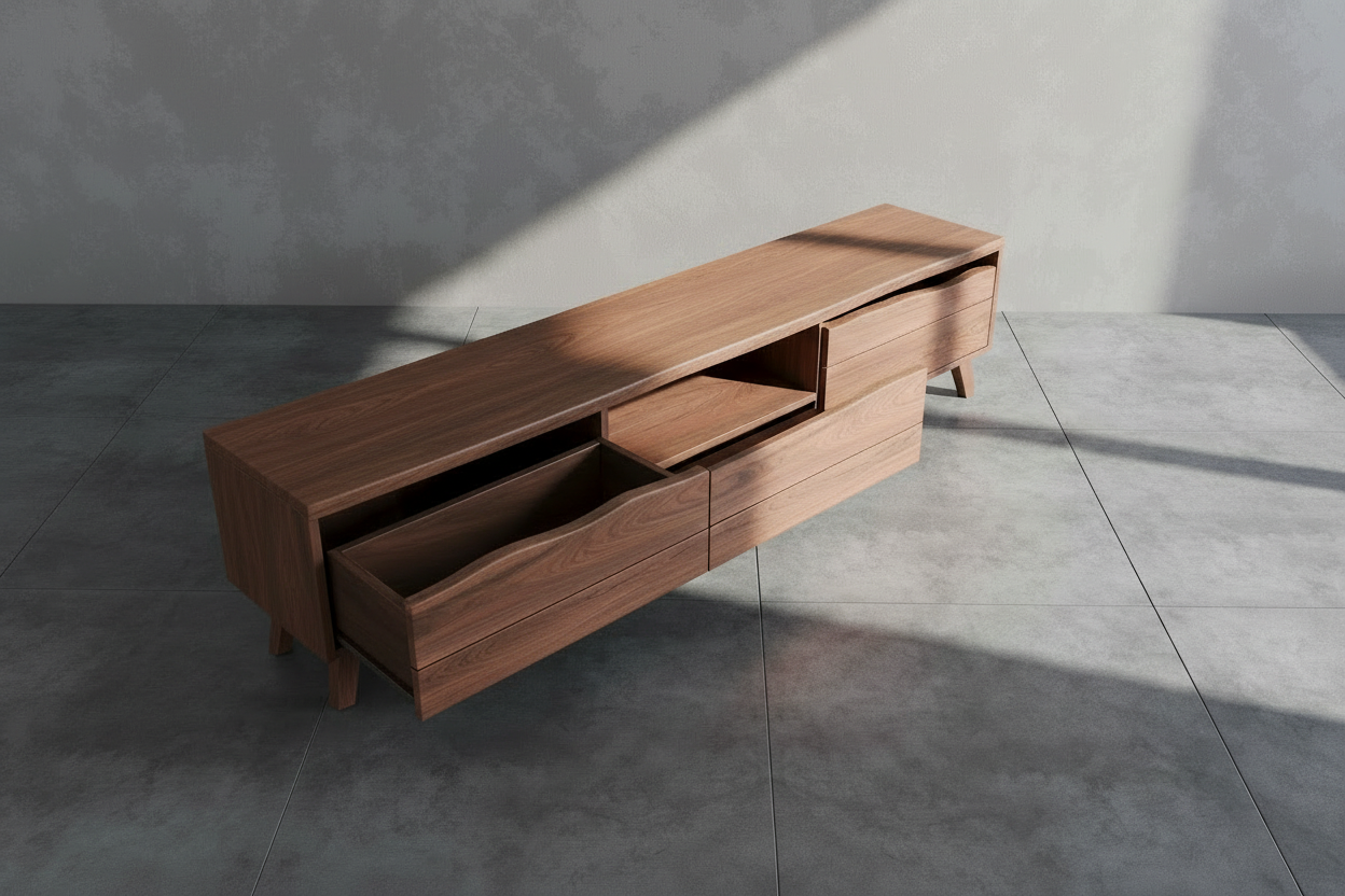 Console with straight top edge only