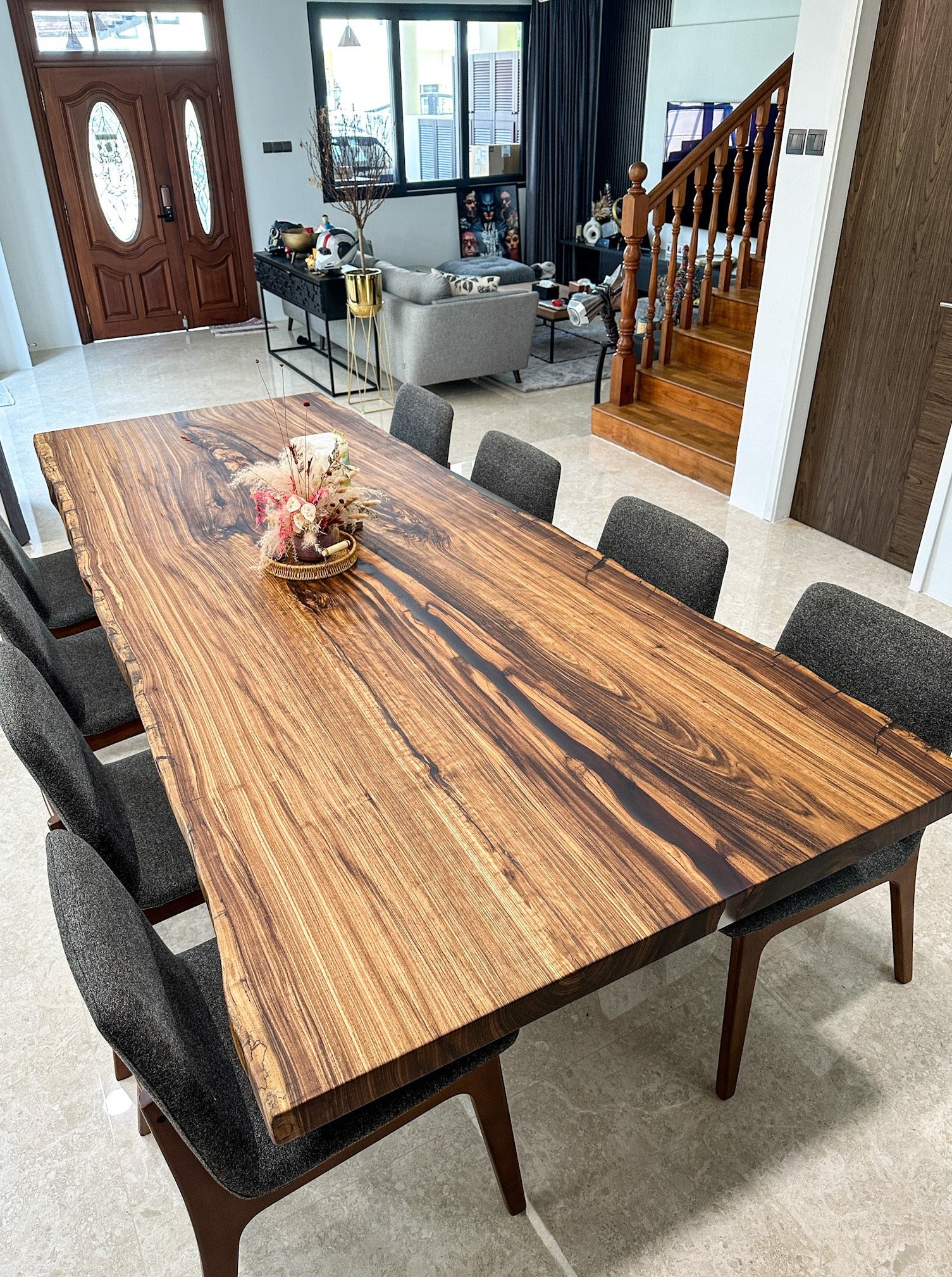 Live Edge Beli Wood Slab Dining Table by The Table Guy